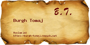 Burgh Tomaj névjegykártya